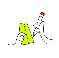 Illustration d’une main écrivant sur un document