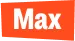 Icône rectangulaire orange avec le mot « Max » en blanc