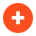 Icône orange avec un signe plus blanc au centre