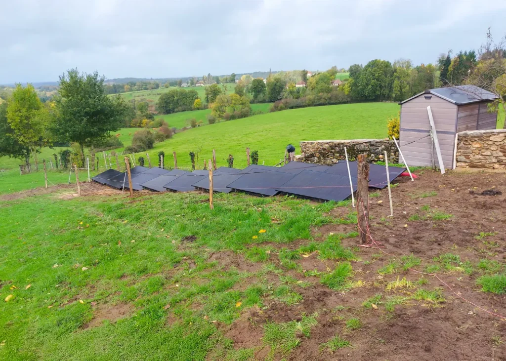 Installation de panneaux solaires 8 kWc à Arnac-Pompadour (19230) réalisée par Adekwatts Haute-Vienne